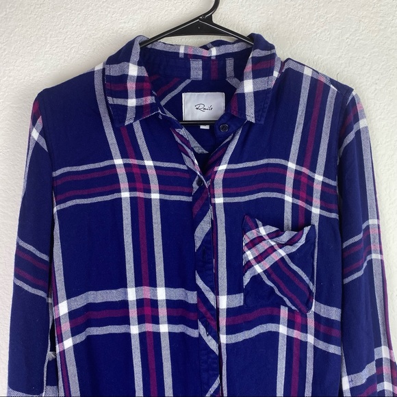 Rails Purple HUNTER NAVY ORCHID Button Up TOP XS - Picture 6 of 7